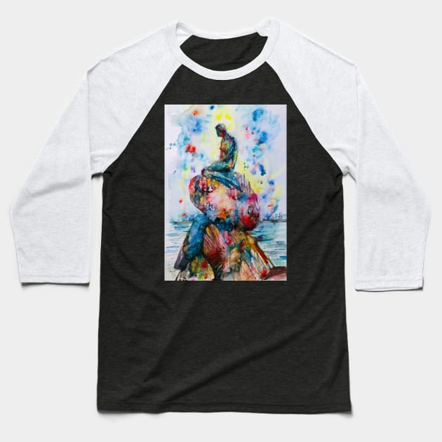 THE LITTLE MERMAID - watercolor painting Baseball T-Shirt by lautir